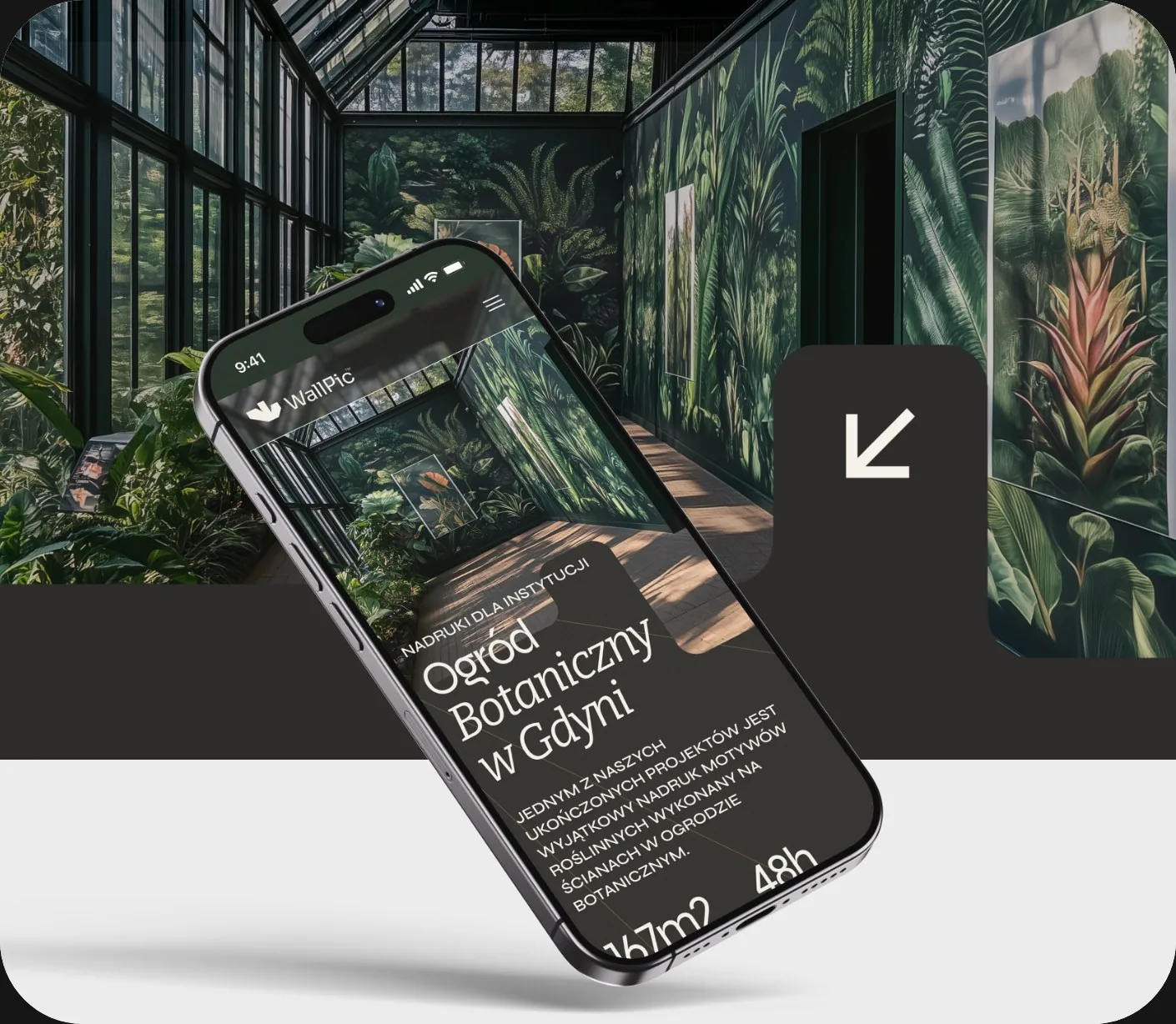 WallPic - realizacja w Ogrodzie Botanicznym w Gdyni na smartfonie